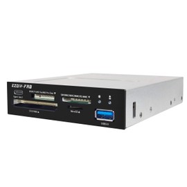 EZDIY-FAB 3.5 Inch PC Front Panel Internal Card Reader USB Hub, USB 3.1 Gen2 Type C Port, Multifunctional Panel USB 3.0 Support SD MS XD CF TF Card for Computer