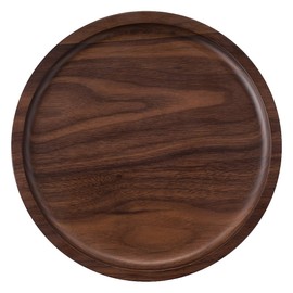 Rustic Walnut Wooden Tray Solid Wood Serving Tray Square Rectangle Platter Tea Tray Coffee Table Tray (Round (9x9x0.9 inch))