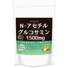 JAY&CO. 最高水準1500mg N- アセチルグルコサミン パウダー (レモン, 200g)