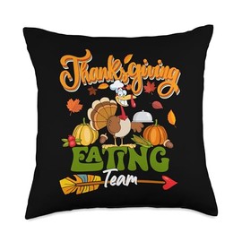Thanksgiving Eating Team Costume Turkey As Chef Autumn Throw Pillow