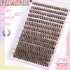 Brown Lash Clusters Eyelash Extensions 280pcs Fluffy Eyelash Clusters Lash