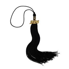 2026 Graduation Tassel Black, Class of 2026 Tassels for Graduation Cap and Hat, Removable 2026 Gold Year Charm for High School or College, Black Color