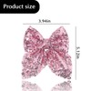 Pink Glitter Hair Bow for Women Girls Sequin Hair Clips
