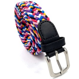 LisaModa Children's Stretch Braided Belt Boys Girls Teenagers Elastic Many Colours, Colourful 37