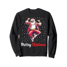 Merry Christmas, Dancing Santa Claus, Dance Lover, Dancer Sweatshirt, black