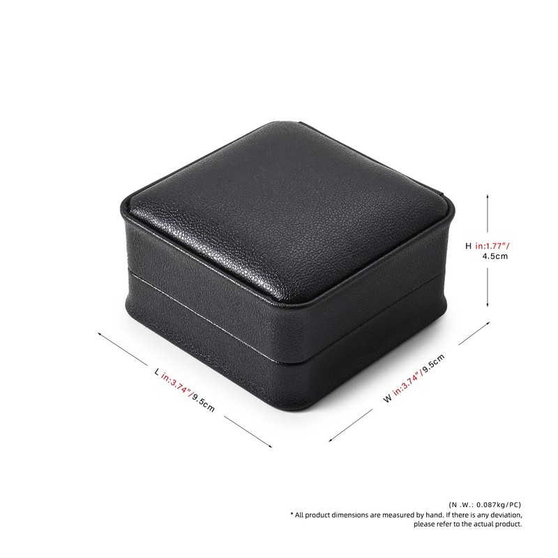 Oirlv PU Leather Bracelet Box Black Bangle Organiser Box Bangle