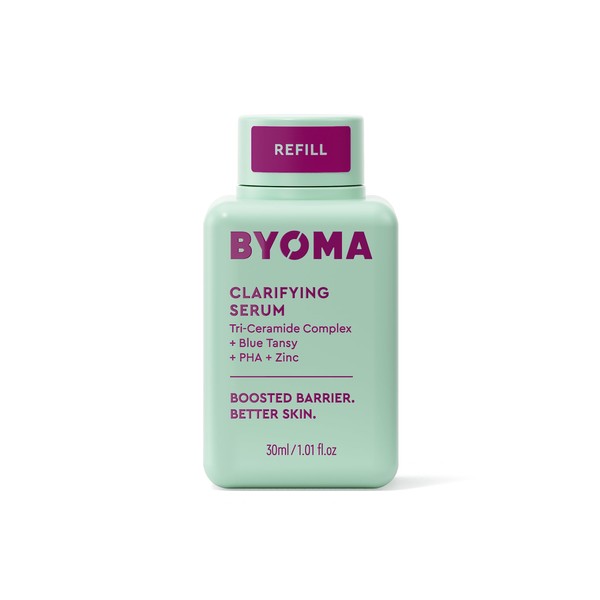 BYOMA Clarifying Serum Refill - Barrier Repair Serum - Clarifying Facial Serum for Acne Prone Skin - Calming Face Serum with Ceramides, Blue Tansy, PHA & Zinc - 1.01 fl. oz Refill