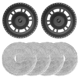 4 Wischtücher mit 2 Ersatzhalterung Zubehör für Dreame L20 Ultra/ L10s Ultra Gen2/ L10s Pro Ultra Heat/ X30 Ultra/ X40 Ultra/ X40 Master/ L40 Ultra, Roboter Staubsauger Ersatzteile