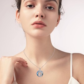 CRMAD Sister Gifts from Sister 925 Sterling Silver Tree of Life Necklace Crystal Jewelry Birthday Mothers Day Gifts for Women