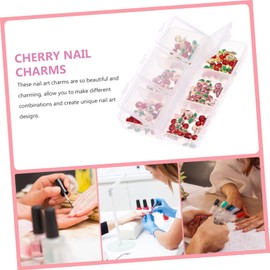 Healeved 120pcs Cherry Nail Charms Rhinestones Nail for for Crafting Parties Special Occasions