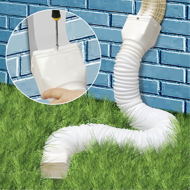Downspout Extender Retractable Rain Gutter Drainage Pipe Down Spout Drain