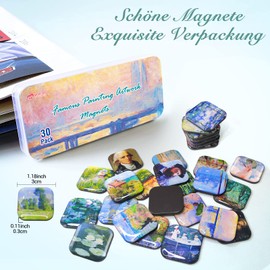 MORCART Pack of 30 Magnets Monet Artwork Fridge Magnets for Magnetic Board Fridge Whiteboard Kitchen School Cabinets Classroom Office Cabin Funny Decorative Gifts for Adults Children