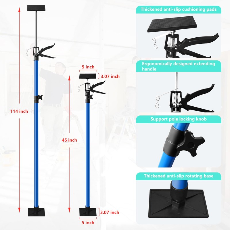 IvySync Cabinet Jack for Installing Cabinet，Adjustable 3rd Hand Support Pole