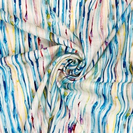 Linen Viscose Printed Fabric - 55 Inches (142cm) Wide - Soft Linen Viscose Blend, Floral Design - Ideal for Dressmaking, Quilting, Crafts by Design Discount Fabric LTD (LVP031-1 Metre)