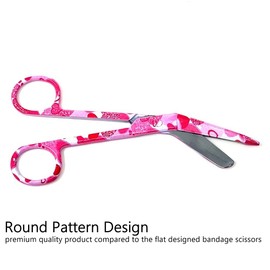 Premium Quality Nurse EMT Bandage Trauma Shears Scissors 5.5" (14cm) Stainless Steel (KKT) (Pink Valentine)