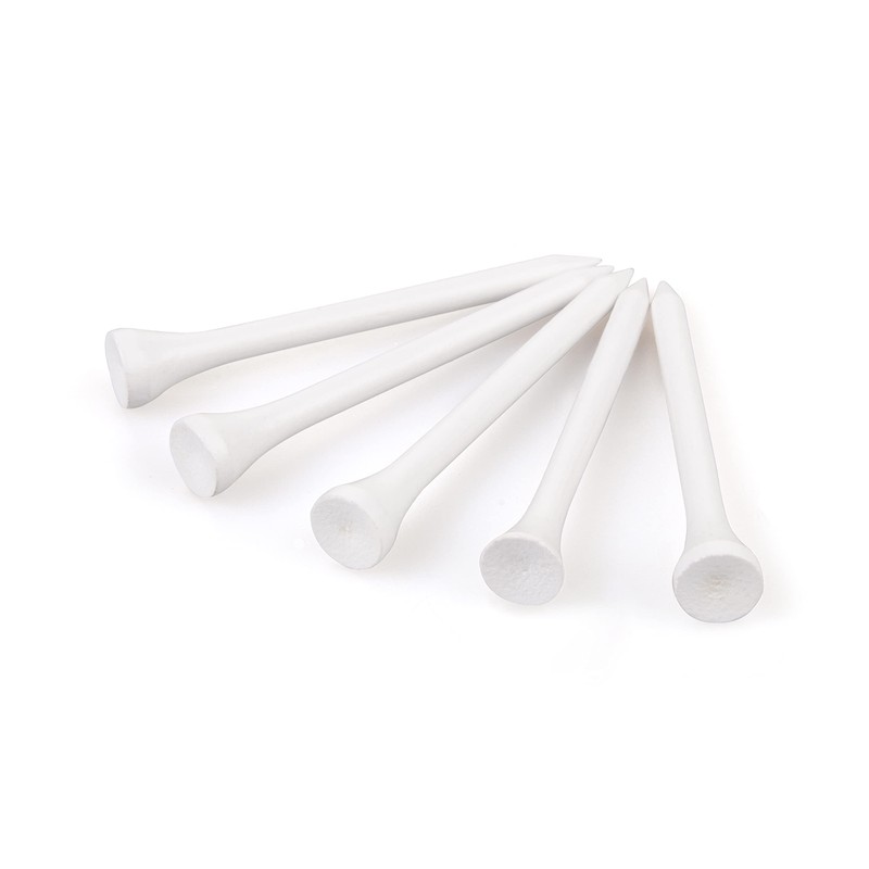 70mm 2 3/4" White Wooden Golf Tees Tee Biodegradable XL