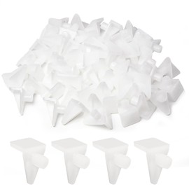 Hordion 30PCS Plastic Shelf Pegs, 5mm Shelf Support Pins Cabinet Shelf Clips, White Shelf Bracket Pegs for Bookcase Cabinets Closet