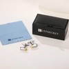 3D Bullet-Shaped Cufflinks,Stainless Steel with Gold Accents (Cufflinks Box Included)