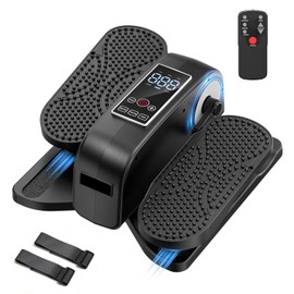 HOMGIM Under Desk Elliptical Machine - Quiet Motorized Leg Exerciser with Smart Remote, 12-Speed Manual Programs Auto/3 Auto Programs LCD Display & Bidirectional Motion for Home/Office (Blackish Gray)