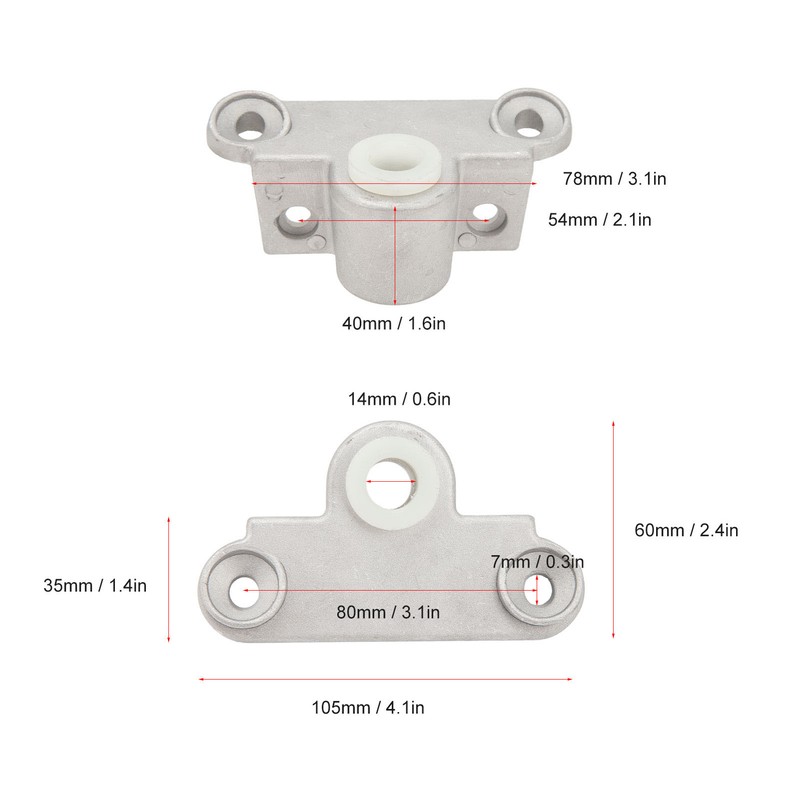 2pcs Boat Oar Rowlock 14mm Aluminum Shank Top Mount Rowlock