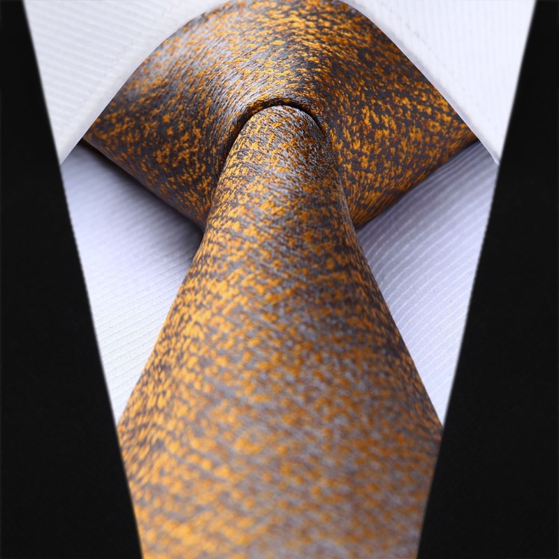 HISDERN Men's Check Dot Tie Handkerchief Wedding Party Necktie &