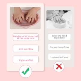 Silicone Hand Soaking Bowl for Nail Art & Manicures – Foldable, Dual Hand Spa Basin – Cuticle Softener, Dead Skin Removal & Hand Care – Portable & Easy Storage