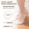 PATIKIL Initial Heart Ankle Bracelets for Women, 14K Gold Plated