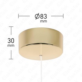 ElekTek Premium Brass Bathroom Light Pull Cord Switch Kit - White Disc Brass Chain