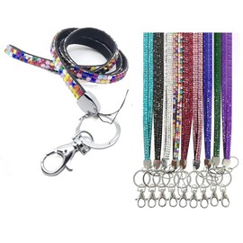 PCL Media ltd® Multi Coloured Bling Lanyard - Sparkly Lanyards for women - Diamante Lanyards for Neck - Diamonte