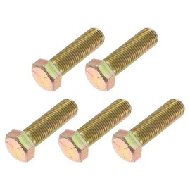 METALLIXITY Hex Bolts (7/16-20 x 1-1/2") 5Pcs, 8 Grade Carbon Steel Zinc Plated, UNF Fine Thread, External Hex Drive, Hex Head Screw Bolt - for Furniture Repair, Yellow