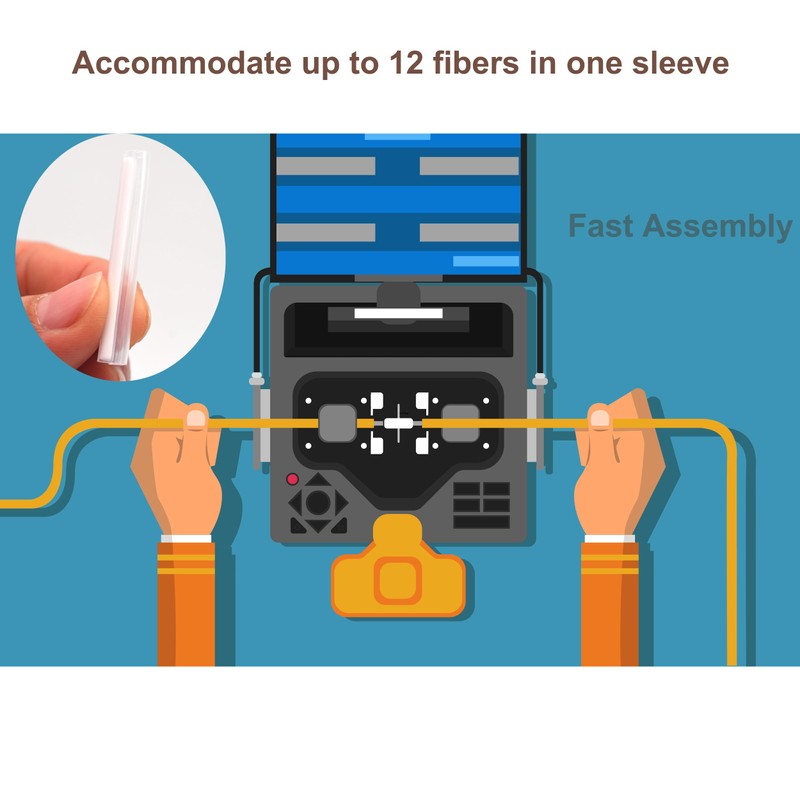 Ribbon Mass Fiber Optic Fusion Splice Protection Sleeves 40mm, Single