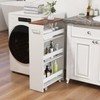 IFANNY Small Kitchen Cart, 4-Tier Slim Rolling Cart with Handle,