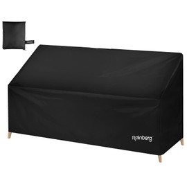 Rainberg Garden Bench Cover with Air Vent, Waterproof, Windproof, Anti-UV, Heavy Duty Rip Proof 420D Oxford Fabric Outdoor Patio Bench Seat Cover With Carry Bag (2 Seater)