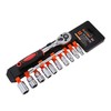 KATSU 1/4 Inch Socket Set 12Pcs, 4-13mm Metric Drive with