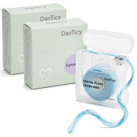 Woven Dental Floss, Dentist-Designed, Waxed, Expanding, Kid-Friendly String Floss for Oral Care (Mint, 2 Pack)