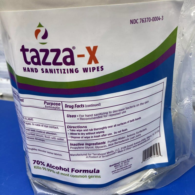 Tazza-X Wipe roll of 1200 4" x 7" wipes NDC-76370-0004