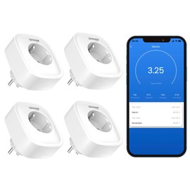 GHome Smart Steckdose mit Strommessung, 16A Wlan Steckdose kompatibel mit Alexa/Google Home, App Fernbedienung, Sprachsteuerung, Zeitplan und Timer, NUR auf 2.4 GHz WiFi
