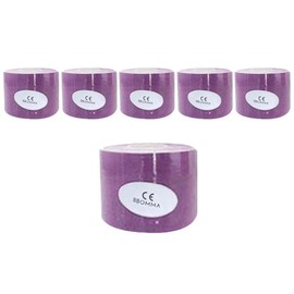 Poma Sports Tape 5 cm x 5 m Purple, Pack of 6, 1 pack / 뽀마 스포츠테이프 5 cm x 5 m 퍼플, 6개입, 1개