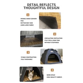 GZHOUTTL Cat Houses/Bed for Indoor Cats Outdoor Pet Supplies, Pop Up Waterproof Cat Tent Foldable House No Assemble Cat Nest Cave,Tent for Cat, Small Dogs and Bunny (Gray, Small)