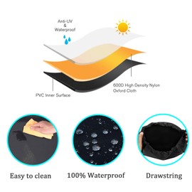 Softclub Cubierta para gato de lengua eléctrica, resistente, tela Oxford 300D, impermeable, cubierta para lengua para RV/Camper/Travel Trailer/Plug Protector universal eléctrico de alimentación para Jack de lengua (10 pulgadas de largo x 5 pulgadas de an