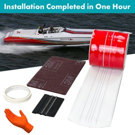 Tongmo Keel Guard: Self-Adhesive Shield Keel Guard for Protecting Fiberglass and Specific Aluminum Boats from Rocks, Oyster Beds, and Scratches-5 Inche Wide (White, 6FT for Boat Up to 18FT)