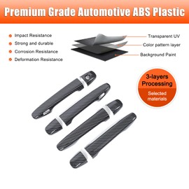 Door Handle Cover Trim Compatible with Subaru Forester 2025 and up, ABS Exterior Door Handles Anti-Scratch Protector Cover for Subaru Forester Accessories, Set of 8 PCS (Carbon Fiber Grain)