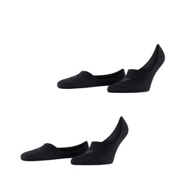 Burlington Men's Everyday Multipack M In Cotton No-Show Plain 2 Pairs Liner Socks, Black 3000 10-11