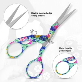 ZAMAHA UK® 1 Pcs Stainless Steel Sewing Scissors DIY for Embroidery, Craft, Needle Work, Art Work & Everyday Use (Multi Colour Crane Design Size 4.5")