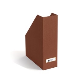 BIGSO VIKTORIA Magazine File with Labelling Label - Magazine Rack Made of 100% Recycled Fibreboard and Paper - Standing Folder for Files, Documents or Magazines - sienna