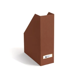 BIGSO VIKTORIA Magazine File with Labelling Label - Magazine Rack Made of 100% Recycled Fibreboard and Paper - Standing Folder for Files, Documents or Magazines - sienna