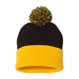 Sportsman - Pom Pom Knit Cap - SP15-Black/Gold
