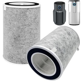 2 Pack HP302 HP201 Replacement Filter Compatible with Shark HP201 HP302 HP301 HP202 HP232 HC502 AP1000 Air Purifier MAX,H13 True HEPA,Compare Part # HE2FKBAS, HE2FKBASMB