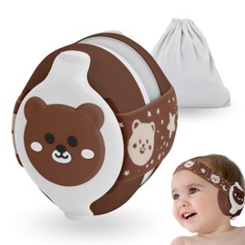 BELLEBEBE - Ear Defenders Baby - 0-36 Months - Hypoallergenic and BPA Free - EN352-1, RoHS, CPC Certified - Adjustable Headband & Carry Bag, Marrón