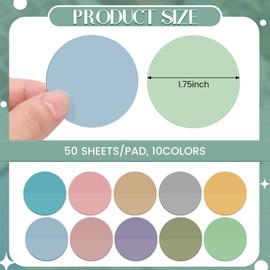 Sabary 500 Sheets Transparent Sticky Notes Round Translucent Sticky Notes Tabs Colorful Page Flags Stickers Clear Book Markers Bible Journaling Office Back to School Supplies(1.75 Inch,Classic)